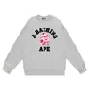 Marca de moda transfronteriza de comercio exterior BAPE sudadera con capucha de punto para hombre, otoño e invierno, manga larga, estampado de letras, holgada, cuello redondo