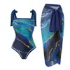 Venta al por mayor de fábrica Trajes de baño para mujer Estilo europeo y americano Una pieza Retro Trajes de baño de comercio exterior Populares de venta caliente Conjunto Kahk