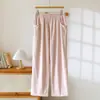 Primavera Outono Inverno Novo Casal Calça Longa Térmica Fleece Listra Vertical Tamanho Grande Calça de Casa Casual Simples Pijama Fornecimento Direto da Fábrica