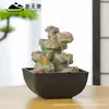 Fuente de Agua Pequeña Rocalla Estilo Chino para Sala de Estar o Escritorio de Oficina, un Adorno de Agua Circulante que Promueve la Riqueza, Adecuado como Regalo para Ceremonias de Apertura o Regalo de Inauguración