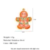Aço Inoxidável Transfronteiriço Gotejamento de Óleo DIY Enfeites de Natal Boneco de Neve Homem de Gengibre Brincos Pendentes Colar Acessórios de Joias Venda por Atacado