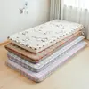 Nuevo modelo 2026 sábana acolchada de algodón 100% teñido en hilo de algodón lavado para dormitorio de estudiante, funda de colchón de una pieza
