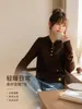 Nuevo Top de Manga Larga Otoño 2026 con Media Apertura de Botones y Capucha, Camiseta Básica Casual para Mujer, Ropa Suave y Cómoda