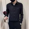 Camisa Masculina de Luxo Leve Manga Longa Estilo Coreano Tendência Slim Fit 2026 Nova Casual Descolada Camisa Temporada Primavera e Outono Top