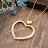 Colar Longo Cruzado Quente Geométrico Flor Vazada Amor Feminino Pingente Irregular Escovado Exagerado de Alta Qualidade
