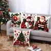 Nova Fronha de Pelúcia de Linho Estampa de Boneco de Neve Desenho Animado Decoração de Natal Almofada de Encosto de Sofá Capa de Almofada Venda por Atacado