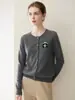 ¡¡¡Súper hermosa!!! Cárdigan 100% cachemir para mujer, cuello redondo, tejido jacquard de panda de dibujos animados, abrigo versátil y cálido