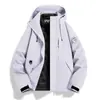 Chaqueta Azul de Concha Dura Estilo Luo Tuo, Chaqueta de Montañismo para Exteriores a Prueba de Viento e Impermeable para Mujer Tres en Uno, Hecha a Medida para Hombre