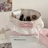 Cesta de Armazenamento Doce Floral de Renda Transfronteiriça Armazenamento de Mesa Dobrável de Alta Qualidade Armazenamento Portátil para Dormitório Quarto