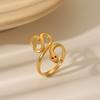 Yiwu Pequeños Productos Estilo Simple Joyería Personalizada de Moda Acero Inoxidable Chapado en Oro de 18K Anillo Nicho Joyería de Alta Gama