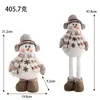 Fabricante de Decorações de Natal Atacado Boneco de Neve Telescópico de Natal Boneco de Alce Tricotado Decoração de Cena de Janela
