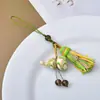 Novo Pingente de Cabacinha com Franja em Laca Degradê Estilo Chinês, Cordão Trançado à Mão para Celular, Acessório de Bolsa em Brocado Song Tradicional