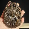 10*7 Auténtico Árbol de Ágar Vietnamita Nha Trang Talla Hueca Doble Cara Artesanía Colgante para Coche Original Madera Dragón Colgante