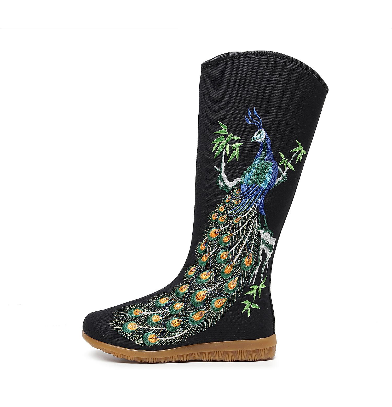 亮片孔雀高筒棉靴 (11)