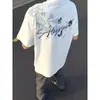 Camiseta Bordada Pesada Floral de Manga Corta Estilo High Street Americano 2026 para Hombre, Nuevo Estilo de Verano, Tendencia Nacional Unisex de Media Manga