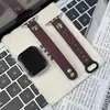 Pulseira de Relógio Adequada para Apple S12Iwatch Band S10987Se Padrão Cruzado Cavalo Louco Duplo Pino Pulseira de Pulso Vintage