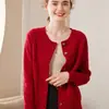 Nuevo cárdigan de punto de cachemira para principios de otoño, chaqueta de manga larga para mujer, diseño holgado de punto trenzado con cuello redondo, suéter cómodo y versátil