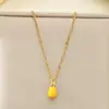 Corrente para Clavícula de Mini Legumes Coloridos com Pingente de Berinjela e Pimentão Gota de Óleo Personalizada Criativa Joia de Colar de Aço Inoxidável