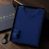 Suéter de cashmere liso com gola redonda para homens, cashmere de cabra, camada base de lã simples para outono e inverno, suéter de tricô solto