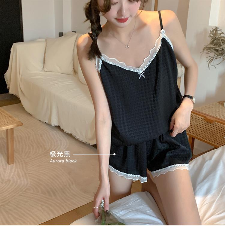 3065千鸟格吊带套装_14