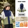 Chaqueta impermeable para niños estilo europeo derecho, parte superior forrada de polar de invierno, nuevo estilo para niños mayores, ropa de invierno moderna para niños y bebés