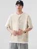 Camiseta de Manga Corta Falsa de Dos Piezas para Hombre 2026 Verano Nueva Camisa Casual para Hombre Cuello Redondo Versátil Manga Media Holgada
