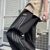 Vibras de estilo americano pantalones de pierna ancha de calle para hombre primavera peso pesado rectos a rayas pantalones casuales marca de moda pantalones deportivos retro