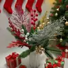 Folhagem Artificial Natalina Tridimensional Agulhas de Pinheiro Arranjo de Decoração de Natal Enfeites DIY Agulhas de Pinheiro Pinheiro e Cipreste Decoração de Árvore de Natal