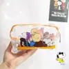 Bolsa de Cosméticos Transparente Impermeable Estilo Coreano Ins Hyuna con Flores para Mujer Portátil de Gran Capacidad para Niña Almacenamiento de Viaje Neceser