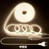 Tiras de luces LED COB de 220V con enchufe redondo estándar europeo, ultrabrillantes, impermeables, diseño lineal, aptas para uso en exteriores, techo de sala de estar e iluminación de tira LED flexible