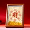 Ornamento de Porta-Retrato "Caizhi" de Riqueza e Tesouro - Decoração Estilo Chinês Trazedora de Sorte para Sala de Estar, Entrada, Mesa de Trabalho, Decoração Cultural e Criativa, Presente