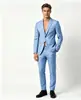 Traje Formal de Negocios de Dos Piezas Cruzado para Hombre 2026 en Stock, Corte Slim Fit Estilo Coreano, Traje de Boda para Padrinos y Novio