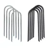 Estacas para Trampolín de Alta Resistencia, Clavos de Tierra Galvanizados en Forma de U con Puntas Inclinadas, Estacas de Fijación para Carpas y Columpios, Sujetadores
