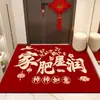 Tapete de Entrada de Lama Diatomácea Festivo Vermelho Tapete para Porta de Entrada Tapete para Hall de Casa Nova Tapete Absorvente de Água Resistente à Sujeira Antiderrapante