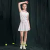 26 Años [Serie de Tenis] Falda de Tenis de Bádminton Chaleco de Golf Conjunto Deportivo Tejido de Punto Sin Mangas Color Block