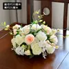 Mesa Redonda de Comedor para Hotel con Flores en el Centro, Mesa Redonda de Restaurante Flores en Mesa, Decoración de Banquete, Arte Floral, Decoraciones de Mesa para Sala de Conferencias, Flores