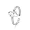 Anillo abierto de gatito hueco color oro de acero de titanio cortado directo de fábrica viento europeo y americano anillo de acero inoxidable