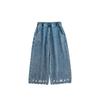 Vestido de Solapa con Bordado de Hongos de Otoño Serie Conejo Guirnalda para Niñas Wulibu Chaleco Bordado Jeans de Moda