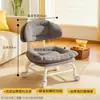 Taburete giratorio con ruedas, taburete bajo con ruedas, taburete para cambiarse los zapatos en casa, taburete apto para niños con ruedas, silla silenciosa con respaldo