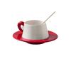 Taza y Platillo de Café Cerámica Blanco Puro Estilo Europeo Té de la Tarde Hueso de China Set de Tazas de Café Personalizable con Logo Regalo Corporativo