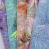 Tela Bordada con Lentejuelas de Hoja de Arce Vestido Multicolor Listo para Usar Tela Bordada para Escenario