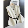 Chaleco Casual Corto Ajustado Primavera/Verano 2026, Chaqueta Cardigan Elegante, Corto de Algodón y Lino al por Mayor B5GMJ8916