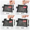 Bolsa de Malha para Armazenamento de Cartões Mini Bolsa de Malha Transparente com Zíper para Cartões Bancários Bolsa para Armazenamento de Cartões de Identificação Pasta Portátil
