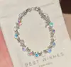 Romántico en su Máxima ExpresiónPulsera Brillante de Diamantes de Colores Estrellados de Ensueño, Estilo Coreano, Suave y Elegante, Accesorio de Moda Versátil para el Viaje Diario