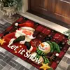 Tapete de Chão de Natal Transfronteiriço Amazon Decoração Tapete para Porta de Entrada de Natal Festival Uso Doméstico Tapete com Absorção de Água Resistente à Sujeira