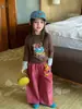 Ropa Infantil Weiniguo 2026 Otoño Nueva Ropa Infantil Camiseta de Color Bloque de Dibujos Animados para Niñas Camiseta Versátil para Jardín de Infancia