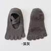 Calcetines de yoga Pilates con dedos divididos para mujer, calcetines de barco transpirables antideslizantes de silicona con dedos divididos, calcetines de algodón de cinco dedos para deportes de fitness de todas las estaciones