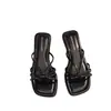 Sandalias Francesas de Suela Plana con Tiras Finas de Verano para Mujer para Usar al Aire Libre, Sandalias de Playa Seaside Cuadradas de Moda Estilo Hada para Mujer, Antideslizantes