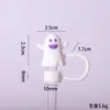 Botella de Agua Transfronteriza con Popote Tapa Antipolvo Ecológica Calabaza de Halloween Sombrero de Fantasma Goma Suave Creativa Suministro Exclusivo Transfronterizo
