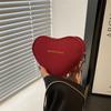 Bolso de Mano Simple de Color Sólido en Forma de Corazón para Mujer 2026 Otoño e Invierno Nuevo Bolso Cruzado con Cadena al Hombro Mini Bolso para Lipstick